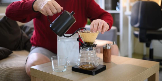 Split image showing common coffee mistakes and correct brewing techniques