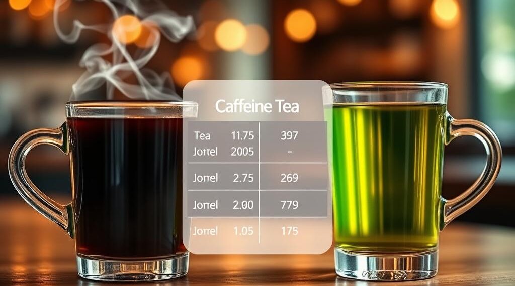 Where is more caffeine in tea or coffee