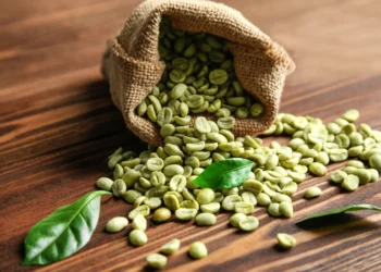 Costa Rica Tarrazu coffee beans with bright green color before roasting